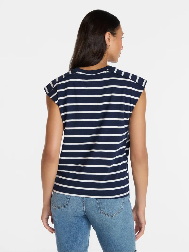 Time and Tru Women's Muscle Tank Top with Piped Trim, Sizes XS-XXXL - Walmart.com | Walmart (US)