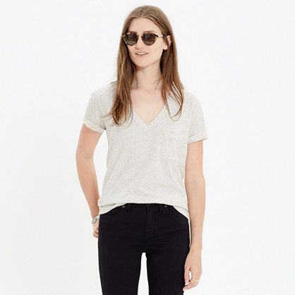 Slub V-Neck Tee in Speckle | Madewell