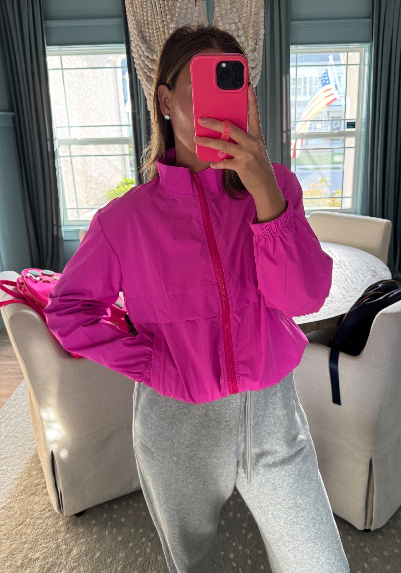 Lightweight casual, windproof jacket! Cinch waste, available in a ton of colors! 

#amazon 
#jacket 
#workout
#coat 
#pink 
#fall
#halloween 