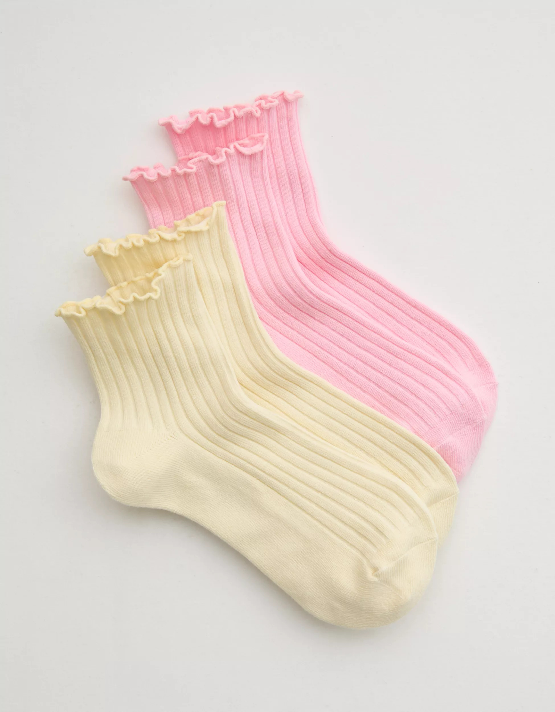 Aerie Lettuce Edge Quarter Sock 2-Pack | American Eagle Outfitters (US & CA)