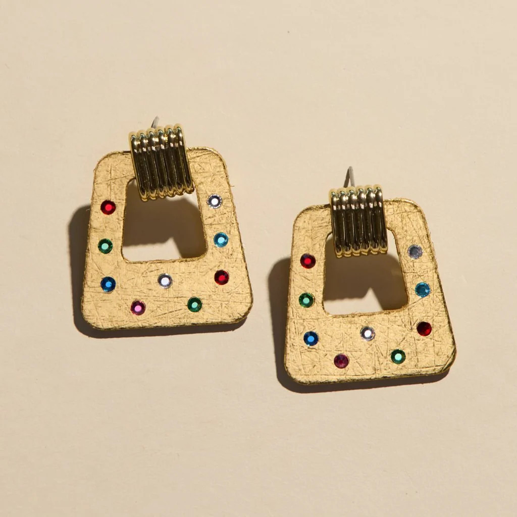 Vintage Gold Jeweled Avery | Nickel and Suede