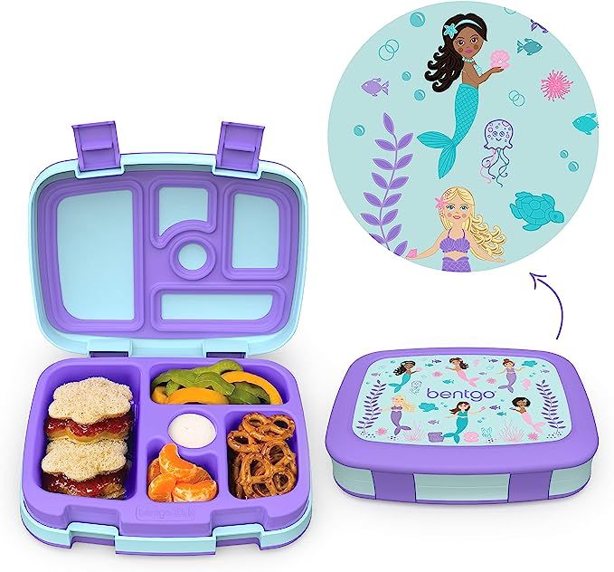 Bentgo® Kids Prints Leak-Proof, 5-Compartment Bento-Style Kids Lunch Box - Ideal Portion Sizes f... | Amazon (US)