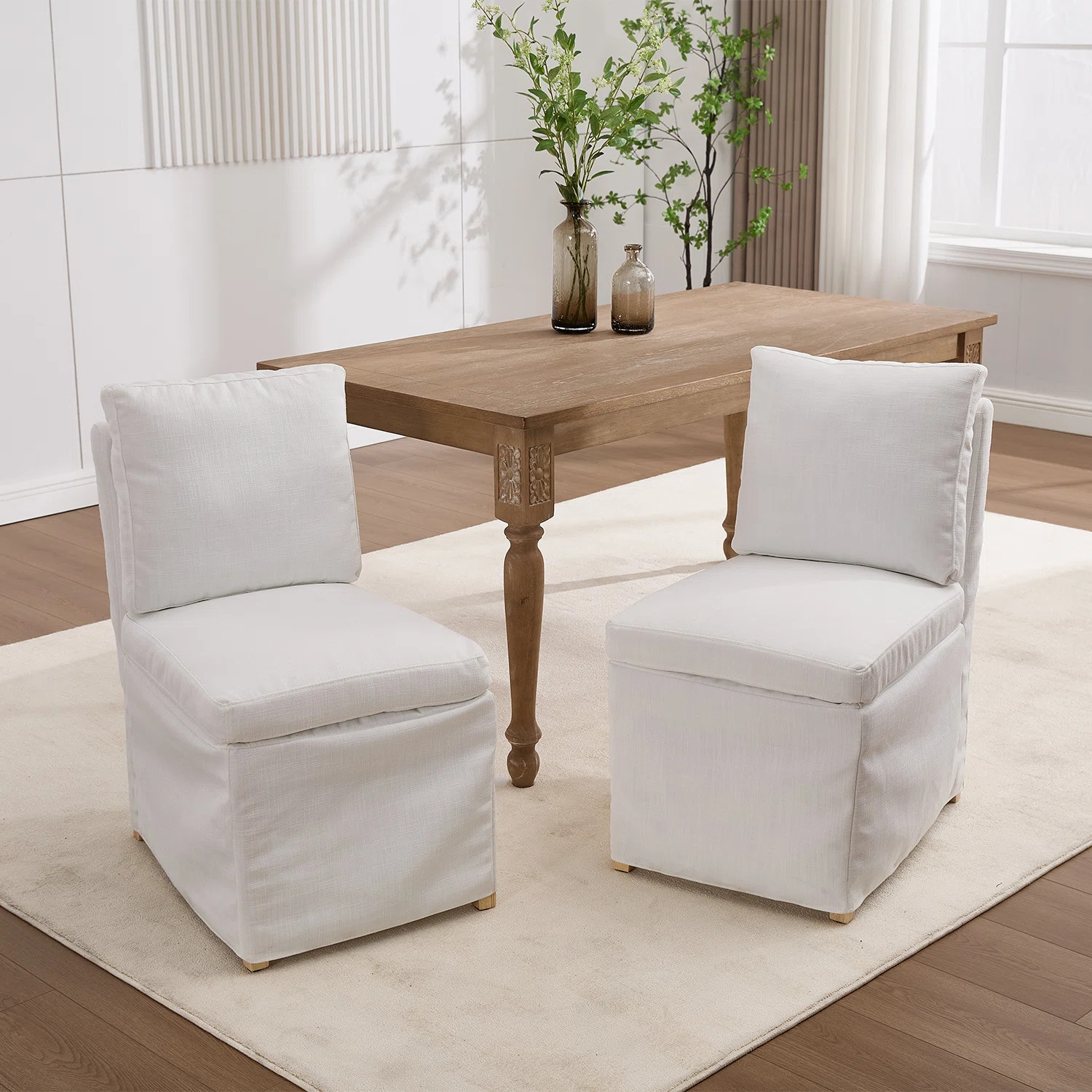 Minimalist Dining Chair With Removable Cover, Simple Upholstered Parsons Chair With Backrest (Set... | Wayfair North America