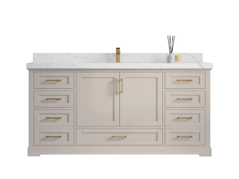 Boston 72 in. W x 22 in. D Single  Sink Bathroom Vanity in Fine Grain with Quartz or Marble Count... | Etsy (Global)