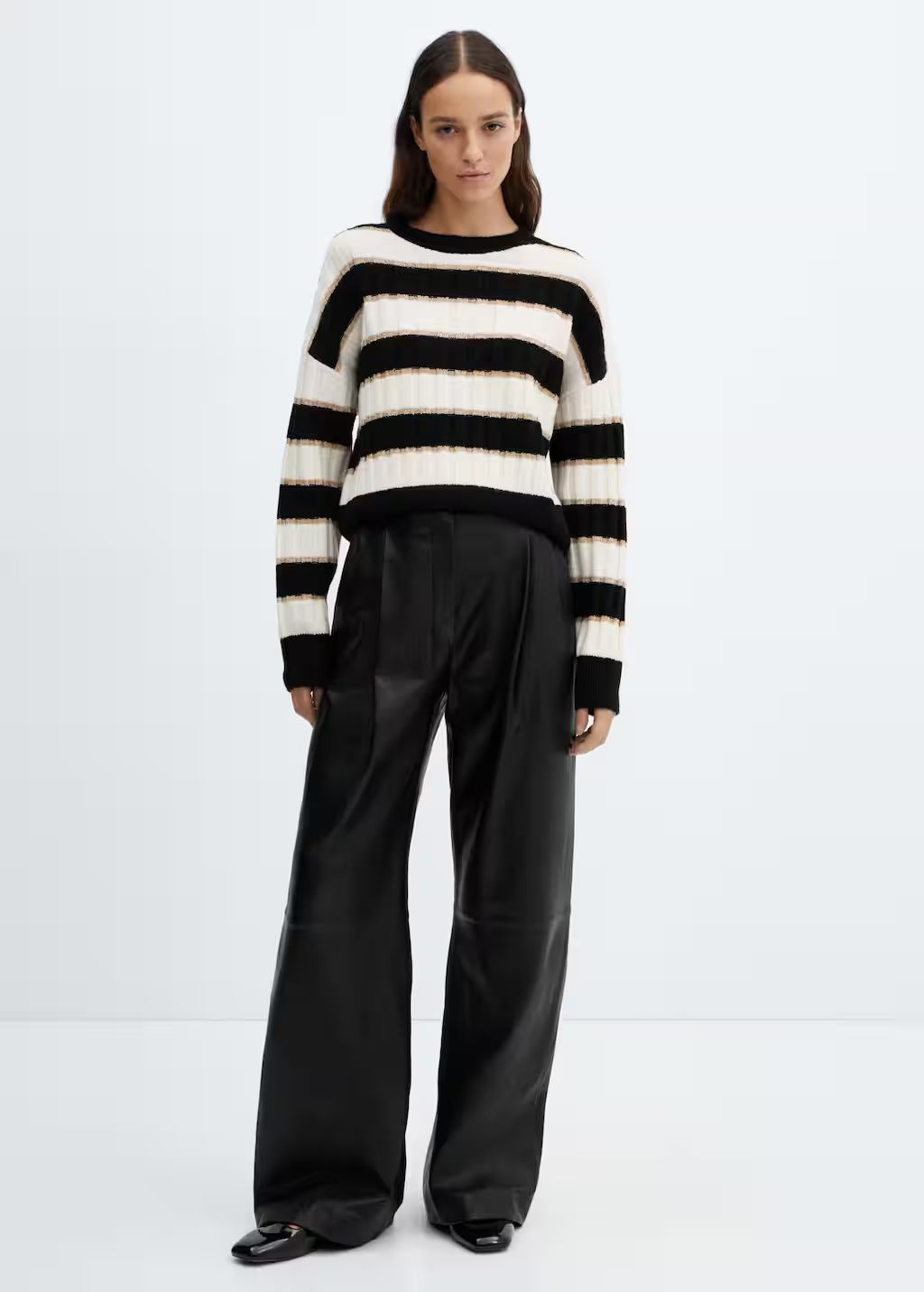 Round-neck striped sweater | MANGO (US)