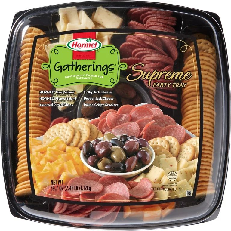 HORMEL GATHERINGS, Salami and Olives with Cheese and Crackers, Deli Supreme Party Tray, 40oz Tray | Walmart (US)