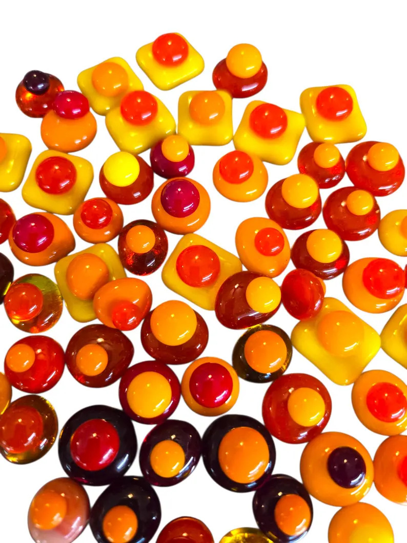 Flower Dots 96 Coe "hot Mix" Reds/oranges/yellow Mix - Etsy | Etsy (US)