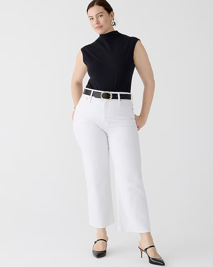 Petite curvy slim wide-leg jean in white | J. Crew US