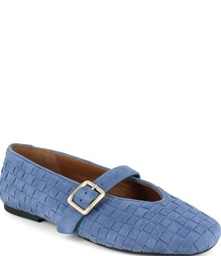 Gentle Souls Winifred Woven Suede Mary Jane Ballet Flats - 7.5 | Dillard's
