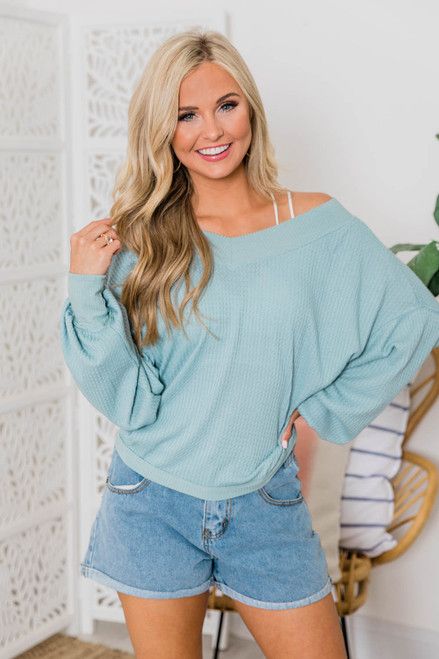 Searching For You Mint Pullover | The Pink Lily Boutique