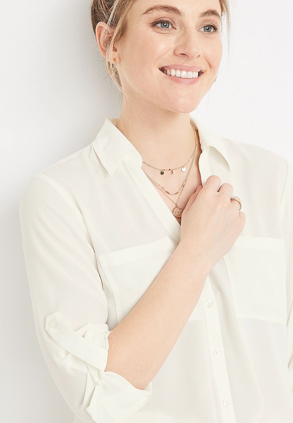 Winona Button Down Blouse | Maurices