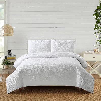 Modern Heirloom 3pc Stitched Quilt Set White | Target