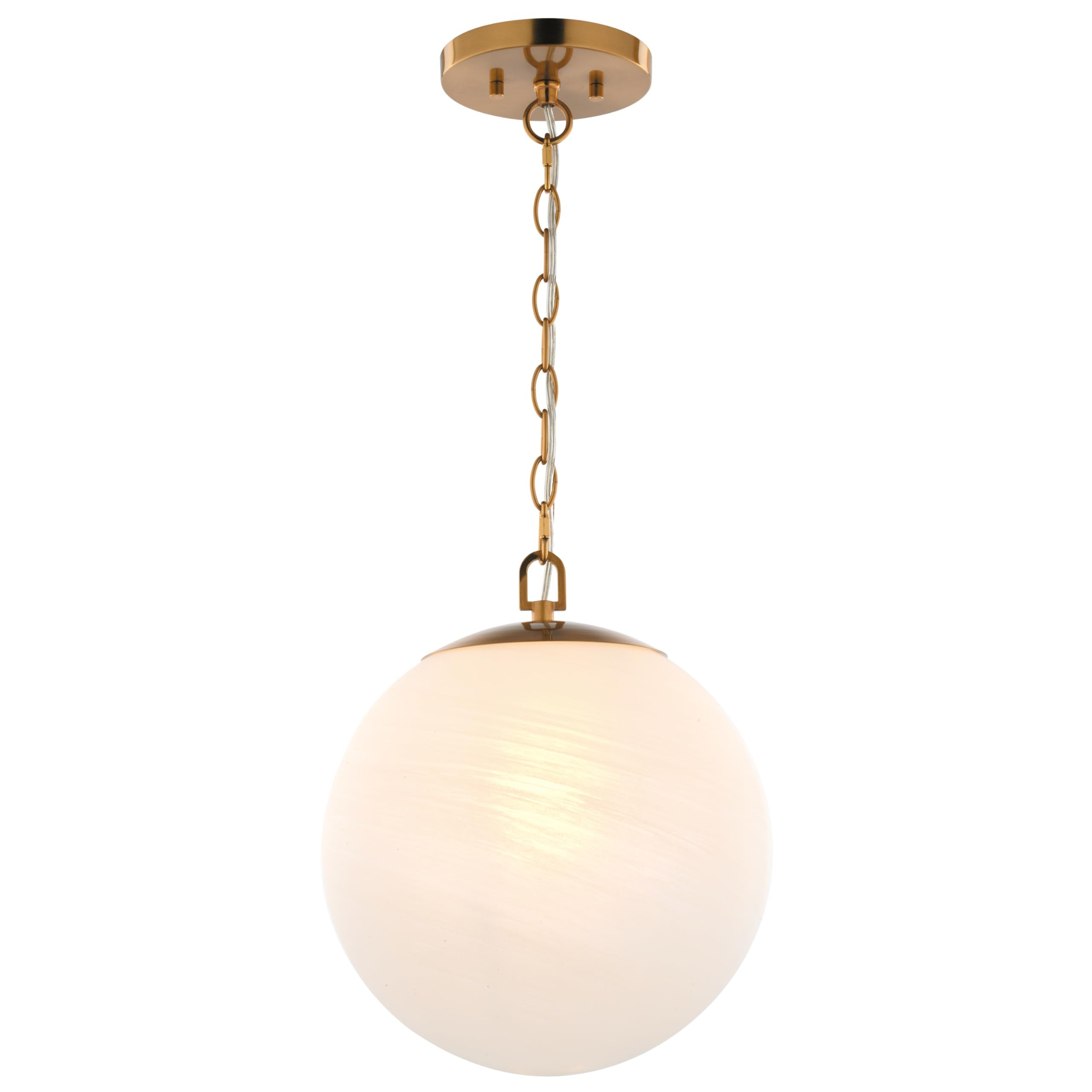 VAXCEL Monticello 1-Light 12 in. Wide Muted Brass Gold Globe Pendant with White Alabaster Glass S... | Amazon (US)