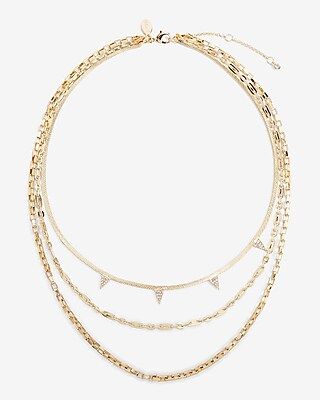 3 Row Triangle Chain Necklace | Express