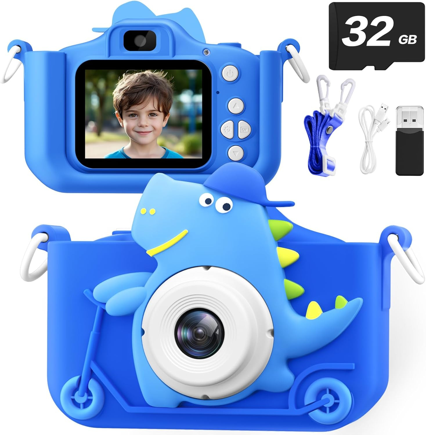 Upgrade Dinosaur Kids Camera Toys, 48MP HD Digital Video Camera for Kids, Chritmas Birthday Gifts... | Amazon (US)