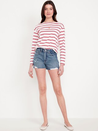 High-Waisted Rigid OG Jean Cut-Off Shorts -- 3-inch inseam | Old Navy (US)