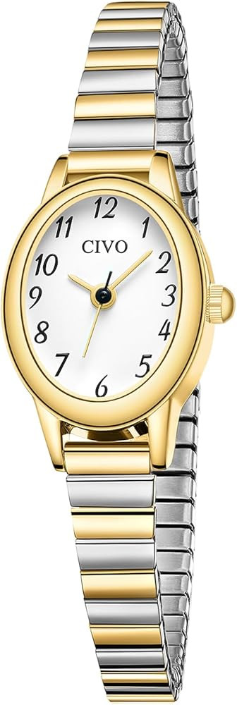 CIVO Small Gold Watches for Women: Vintage Analog Watch with Stainless Steel Expansion Band - Dai... | Amazon (US)