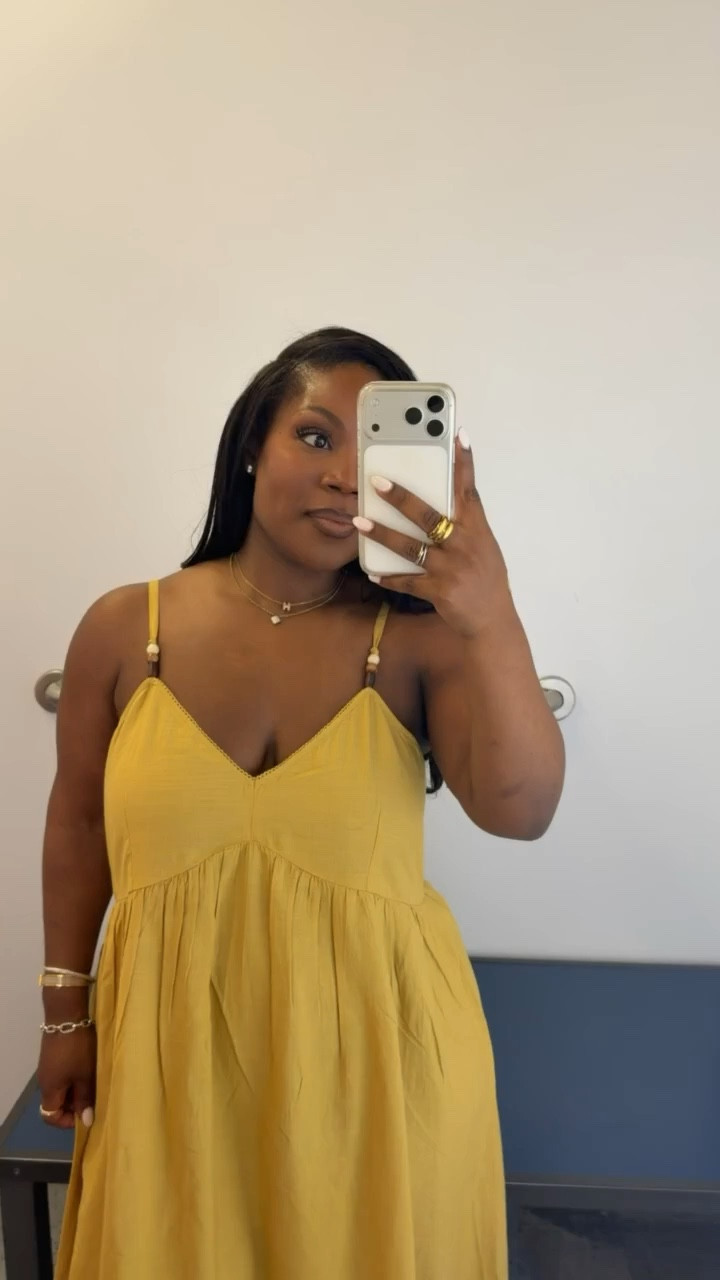 Loving this yellow dress! Perfect for a summer dinner 🤍 

 Dress: L

Dress is 40% off at Old Navy and available in 4 other prints! 🙌🏾



#LTKootd #LTKSaleAlert #LTKMidsize