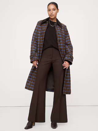 Mid-Rise Flare Stretch Wool-Blend Pant | Banana Republic (US)