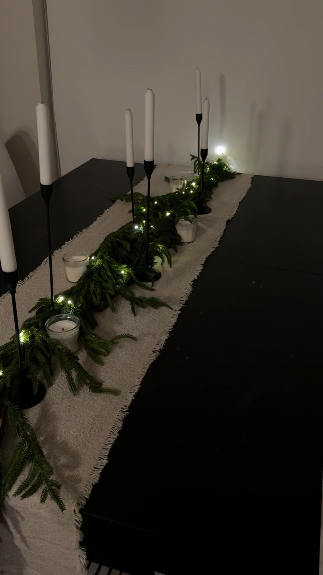 Christmas table scape! The fairy twinkle lights add the perfect touch. Runner is from homegoods! 🎄

#LTKHoliday #LTKSeasonal #LTKhome