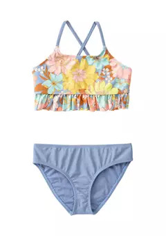 Breaking Waves Girls 7-16 Peplum Midkini Swimsuit | Belk