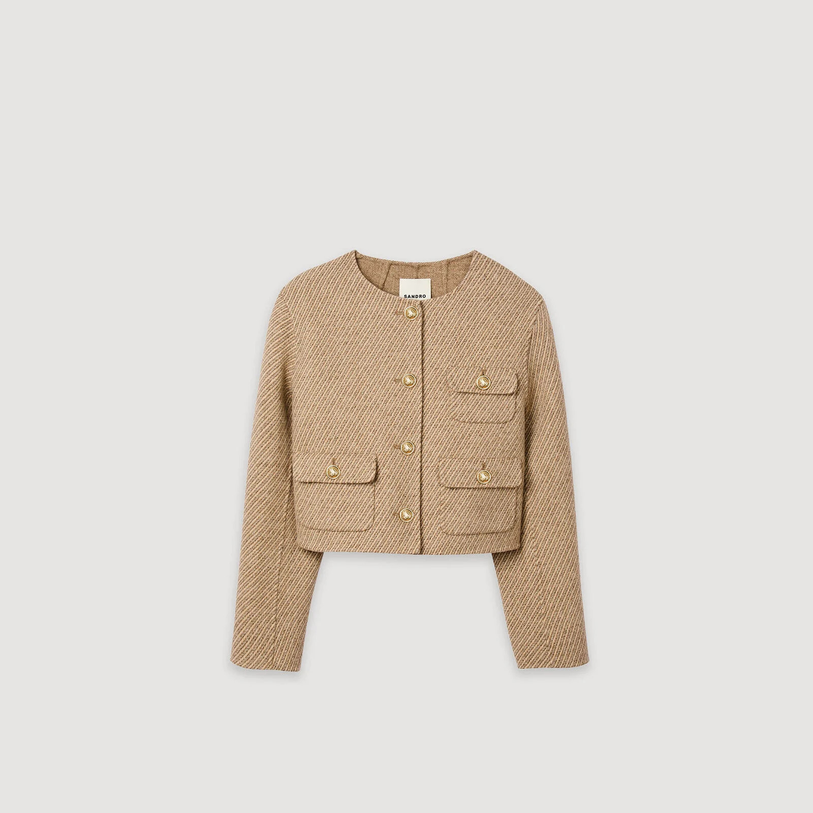 Cropped button-down jacket | Sandro US | Sandro-Paris US