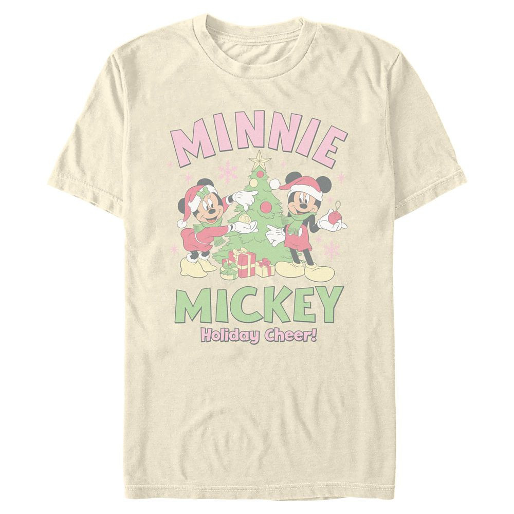Santa Mickey and Minnie Mouse ''Holiday Cheer'' T-Shirt for Adults | Disney Store