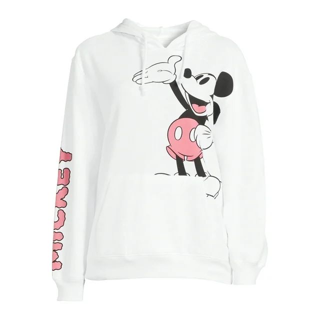 Mickey Mouse Juniors’ Graphic Hoodie Sweatshirt, Sizes XS-XXXL | Walmart (US)