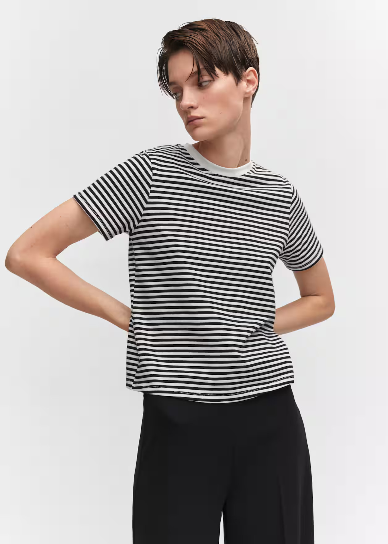Striped cotton t-shirt -  Women | Mango USA | MANGO (US)