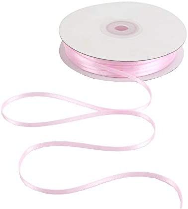 HUIHUANG Solid Color Satin Ribbon 1/8 inch x 100 Yards Roll Ribbon Light Pink Thin 1/8 Satin Ribb... | Amazon (US)