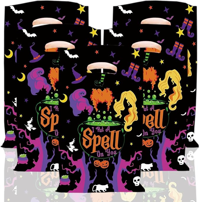 Nuwontun 100PCS Hocus Pocus Gift Bags-Halloween Party Bags Goodie Bags for Witch Party Decoration... | Amazon (US)
