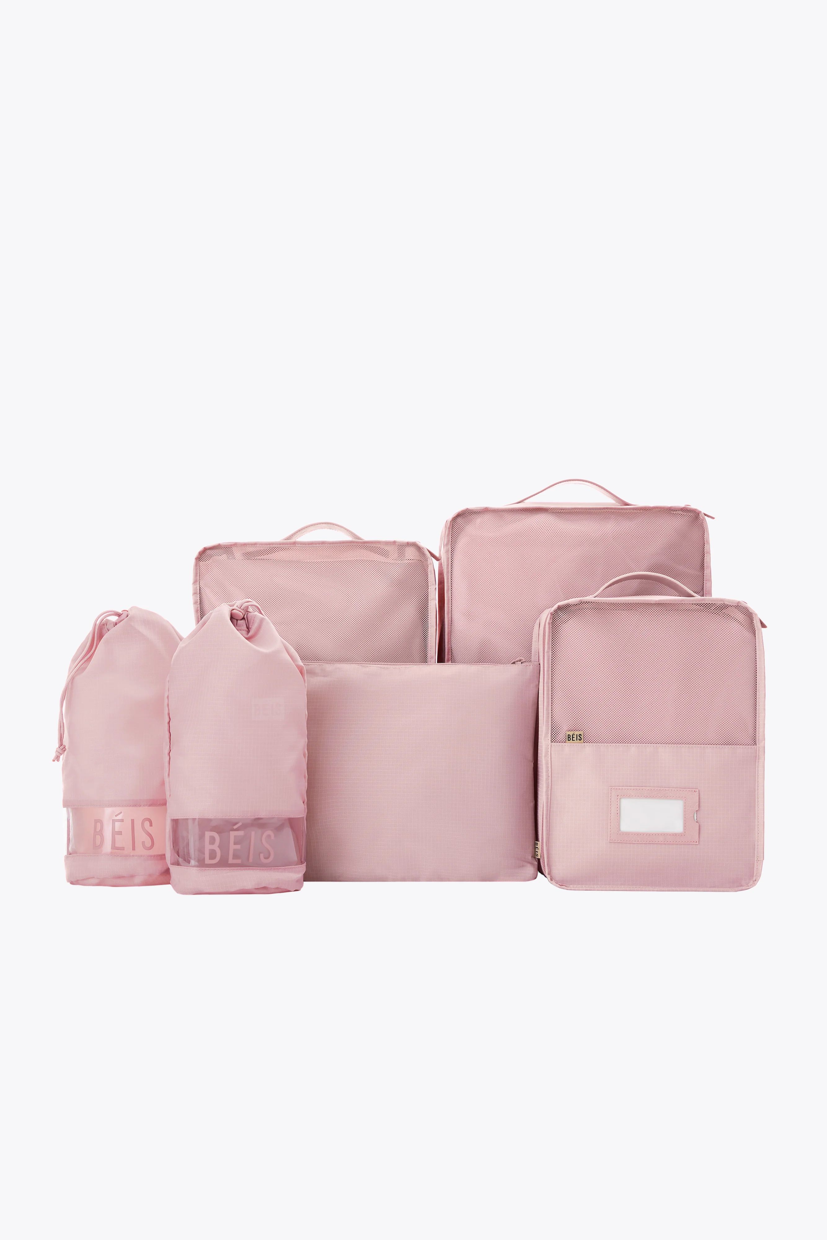 BÉIS 'The Packing Cubes' in Atlas Pink - Pink Packing Cubes for Travel | BÉIS Travel