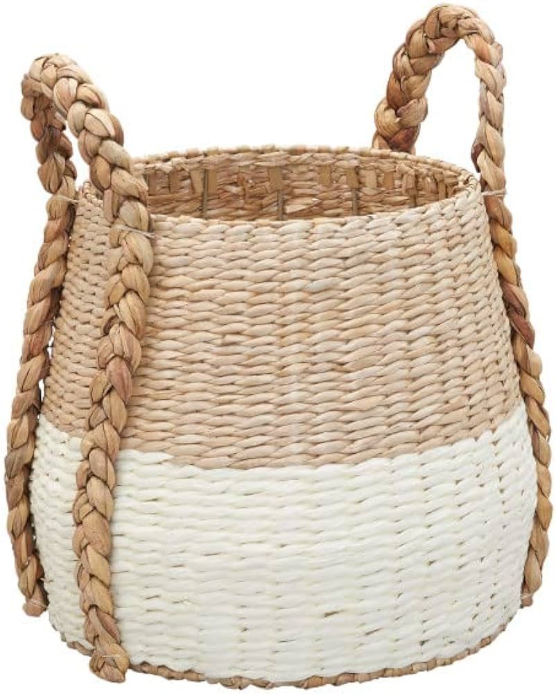 Household Essentials, Natural and Cream Cattail and Paper Terra Basket | Amazon (US)