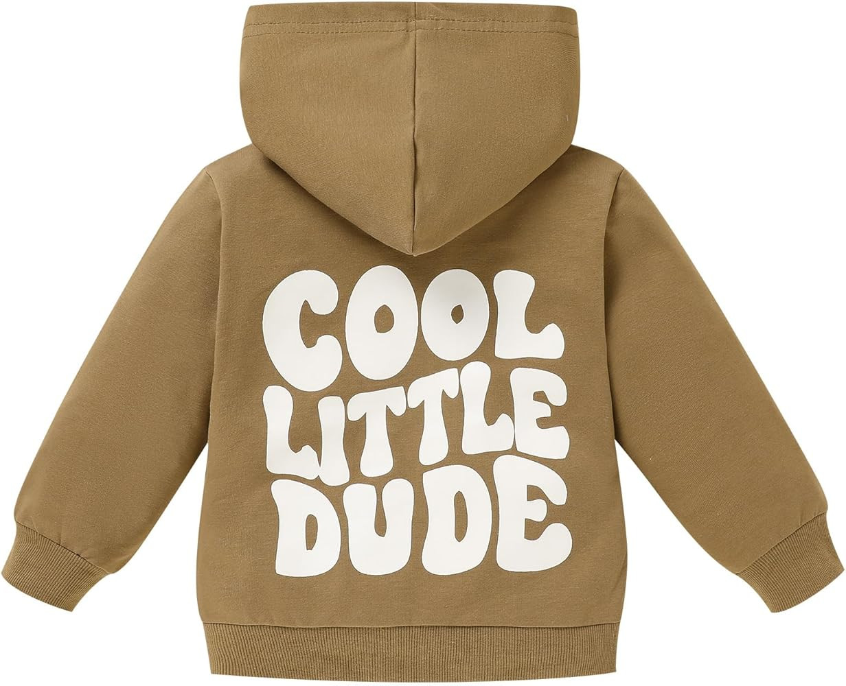 Toddler Baby Boy Fall Winter Hooded Clothes Baby Boy Hoodie Tops Letter Printed Long Sleeve Sweat... | Amazon (US)