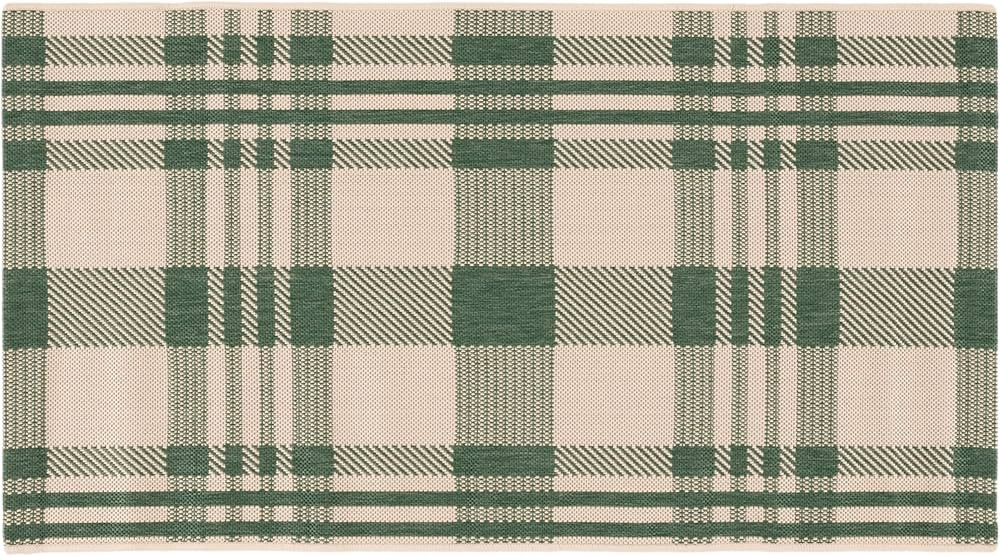 SAFAVIEH Courtyard Collection Accent Rug - 2'7" x 5', Green & Beige, Indoor/Outdoor & Washable, I... | Amazon (US)