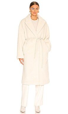 ANINE BING Shasha Faux Fur Coat in Cream from Revolve.com | Revolve Clothing (Global)
