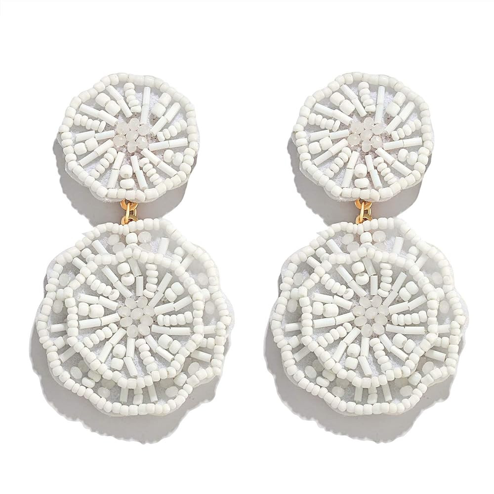 White Beaded Earrings  | Amazon (US)