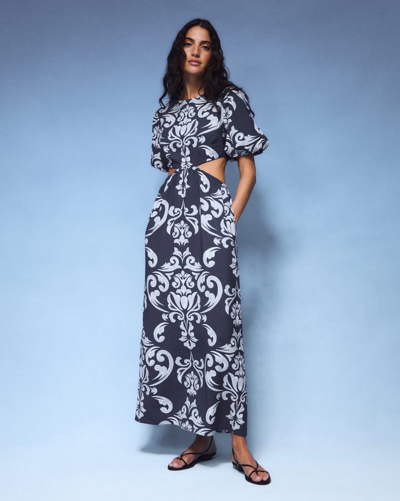 Short-Sleeve Cutout Maxi Dress | Abercrombie & Fitch (US)
