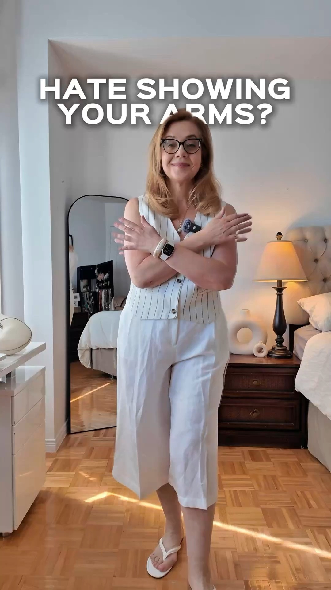 Too hot for sleeves but not comfortable showing your arms?

Try this simple summer layering trick.

All you need is a large scarf and a vest. The scarf creates lightweight sleeves, gives a bit more coverage, protects from the sun, and adds interest to a simple outfit.

Would you try this? Comment below ⬇️

Save this idea for your next summer outfit and share it with a friend.

Follow for more tips on style and beauty for women over 50.

#LTKmidsize #LTKstyletip #LTKover50style