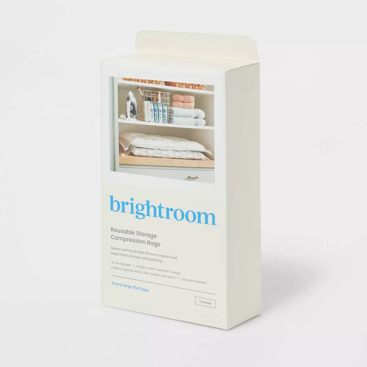 XL 2pc Compression Bags Clear - Brightroom™: Vacuum Seal Storage for Clothing & Bedding, Zipper... | Target