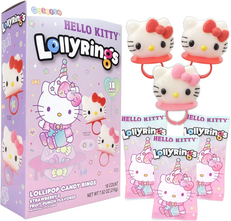 Hello Kitty Lollipop Rings, Party Favor Candy, Box of 18 | Amazon (US)