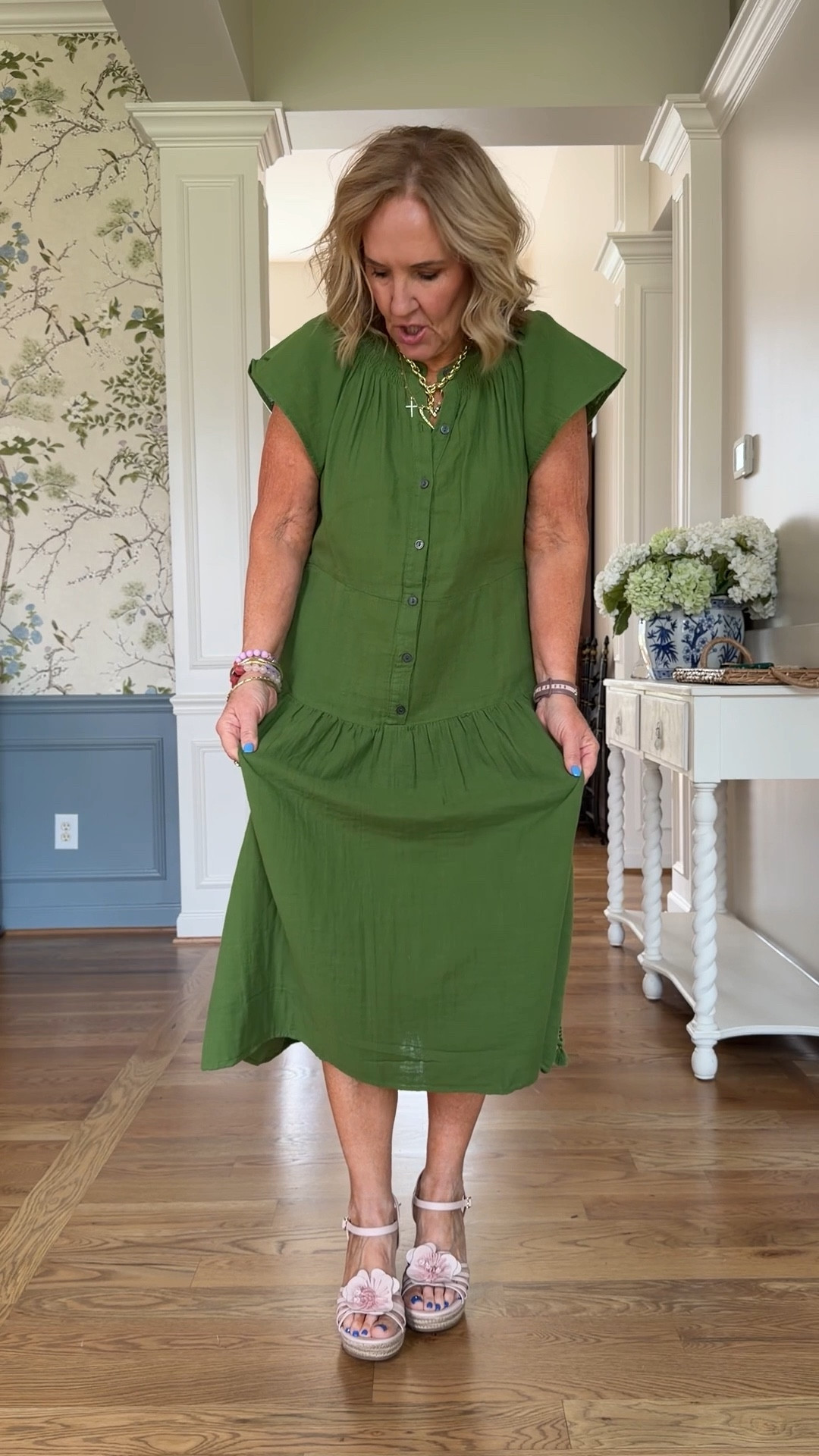 Great little dress from Walmart. Shoes too! Wearing a medium 
20% off my necklace code NANETTE20
Bracelet stack coming soon 💛

#LTKOver40 #LTKSeasonal #LTKMidsize