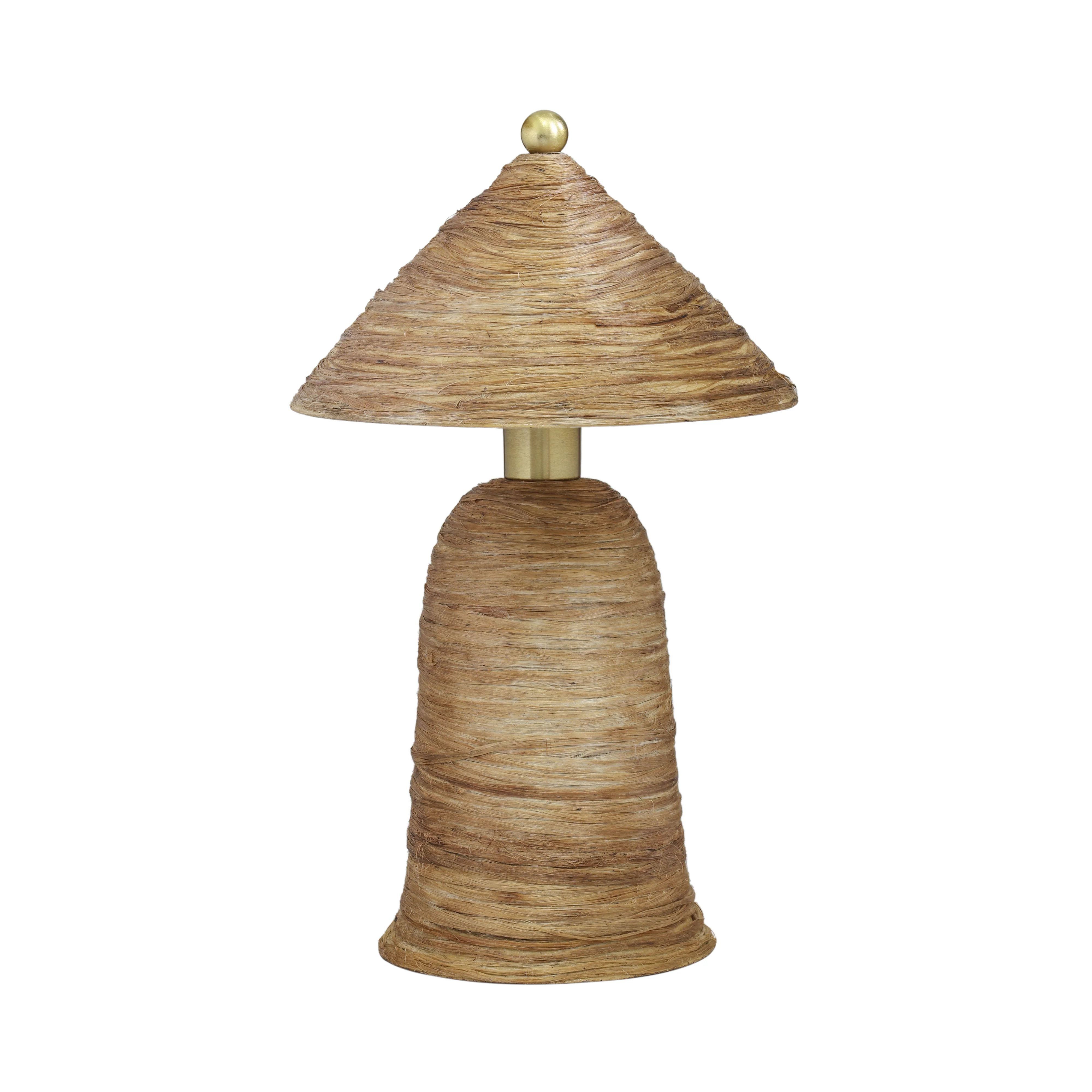 Coco Natural Coconut Fiber Pointed Table Lamp | TOV Furniture