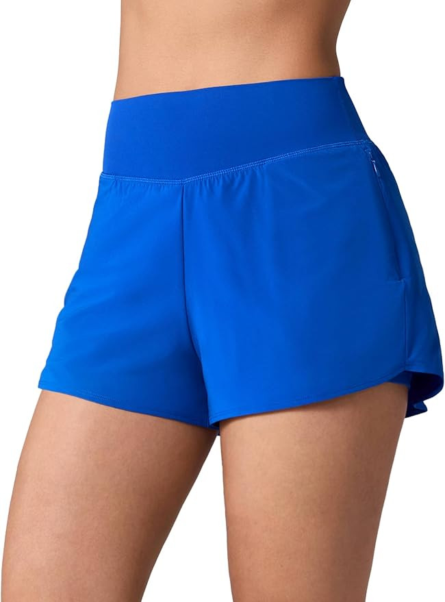 High Waisted Athletic Shorts for Women 2.5'' Workout Gym Track with Liner Zip Pockets Quick Dry R... | Amazon (US)