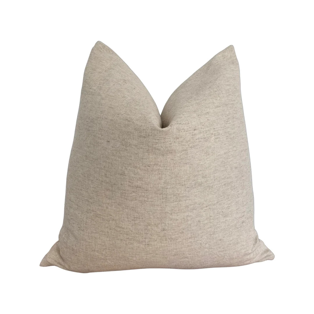 Oatmeal Textured Minimalist Throw Pillow Cover Square or - Etsy | Etsy (US)