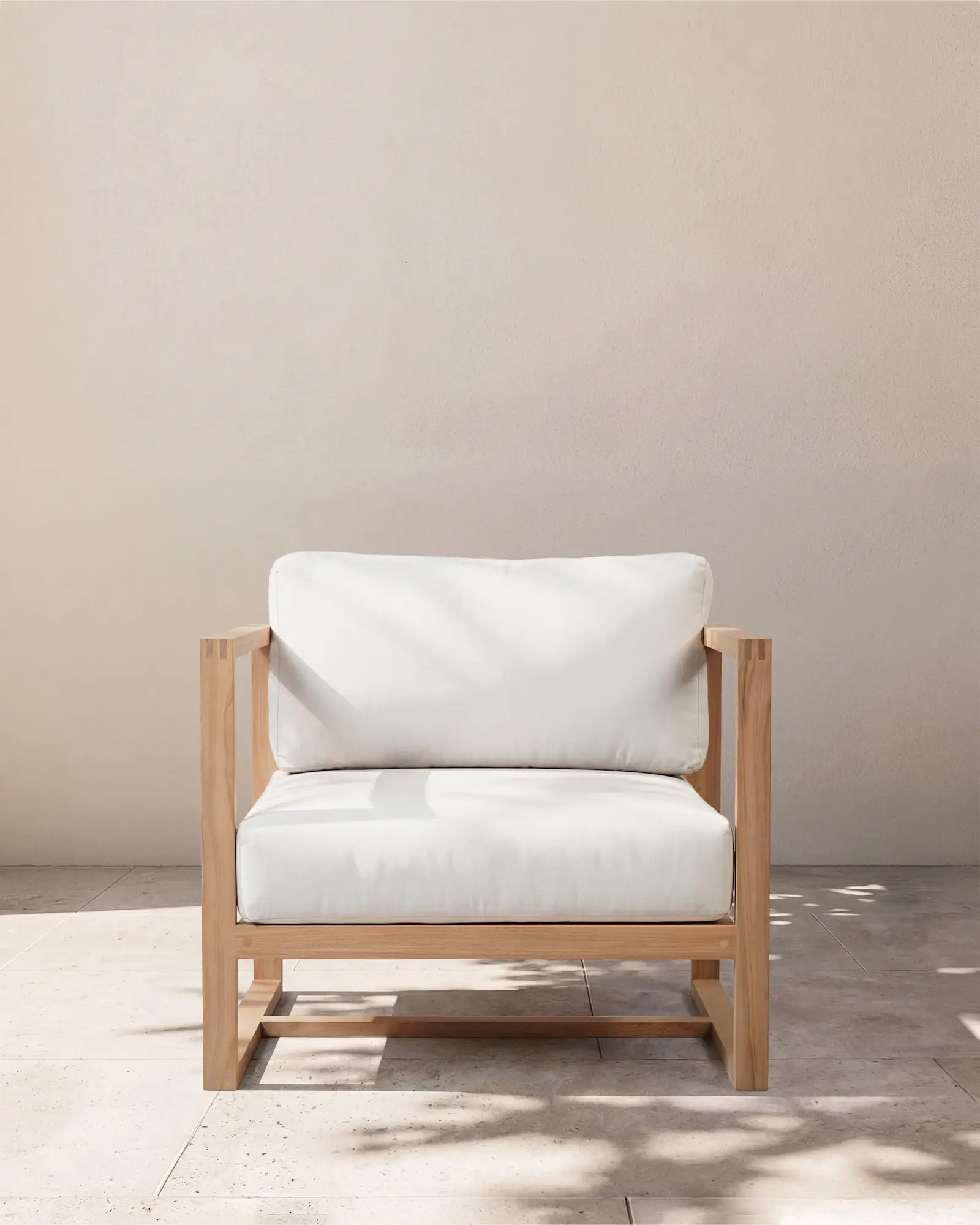 Linear Solid Teak Outdoor Lounge Chair | Quince