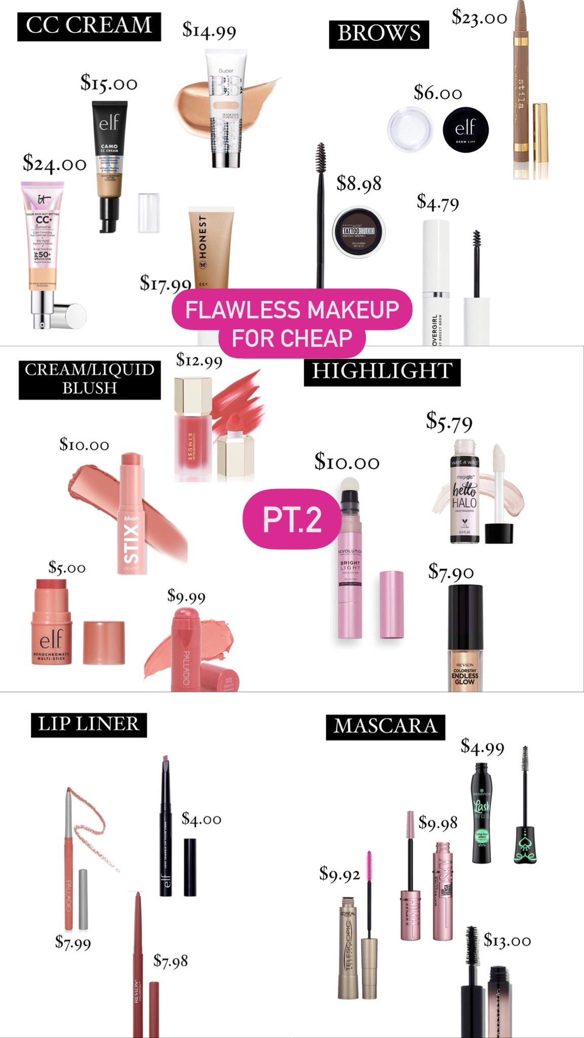PT2 FLAWLESS MAKEUP FOR CHEAP💘
cream blush. liquid highlight: cc cream. foxy brows. lengthening mascara. lipliner.
#inexpensive #trendingmakeup #cleangirlmakeup

#LTKunder100 #LTKunder50 #LTKbeauty