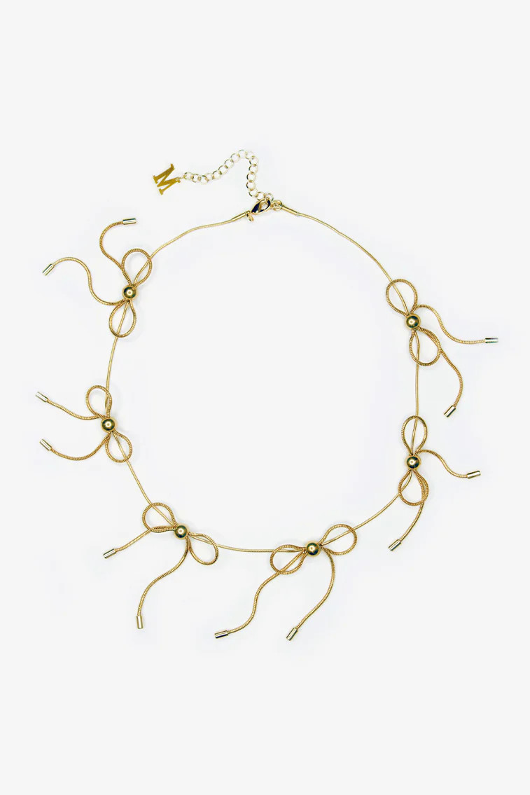 Marland Backus Gold Bow Necklace | LoveShackFancy