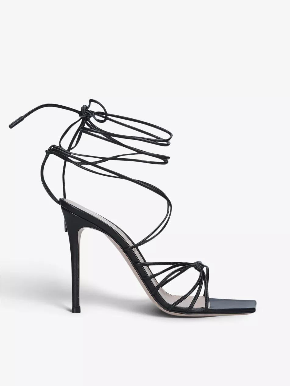 Sylvie square-toe leather heeled sandals | Selfridges