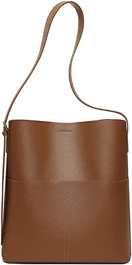 Leather Bucket Bags Purse for Women Black Hobo Shoulder Handbags Designer Medium Crossbody Tote P... | Amazon (US)
